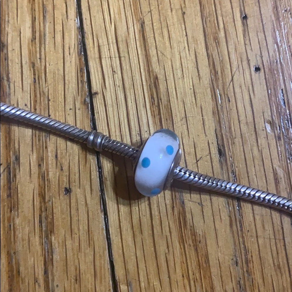 Blue polka dot glass charm from Pandora